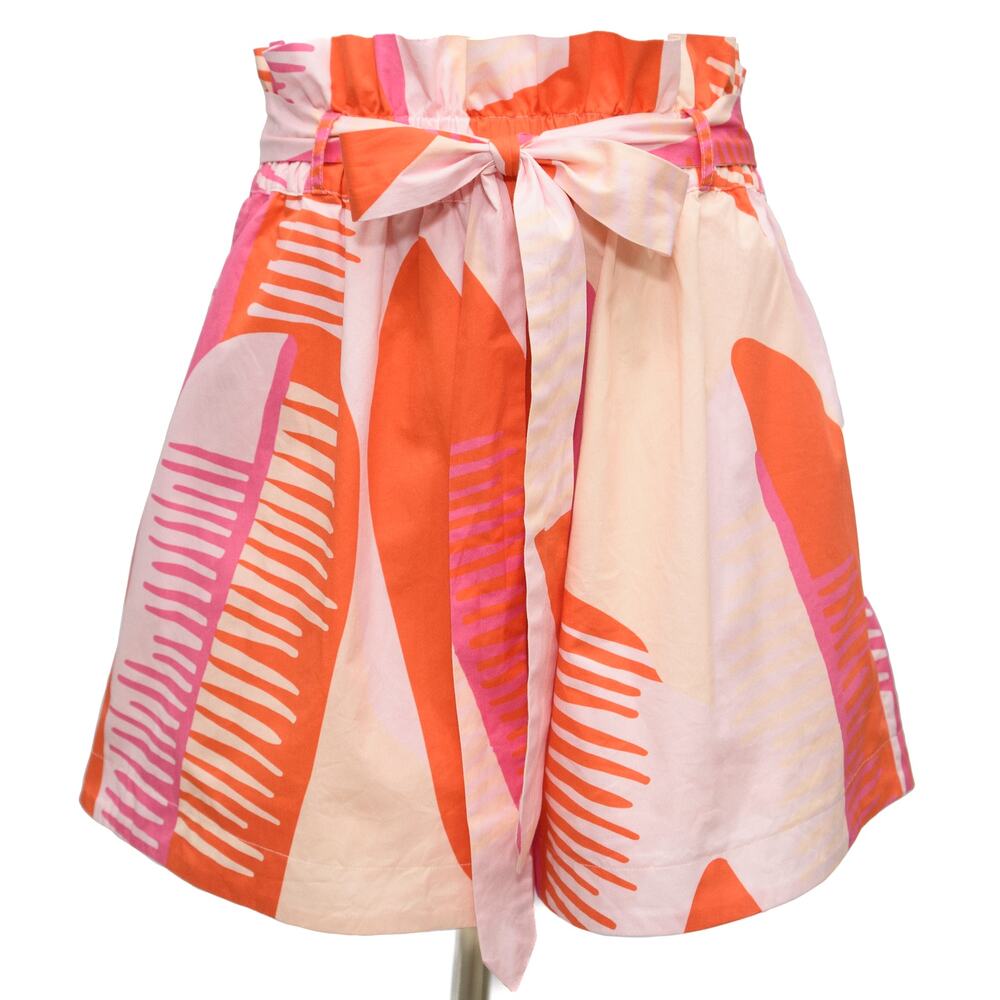Crosby by Mollie Burch Pink Orange Sammi Paperbag Shorts Size Large